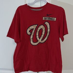 Mens Nike Washington nationals Digi Digital Camouflage Camo MLB t shirt L Red